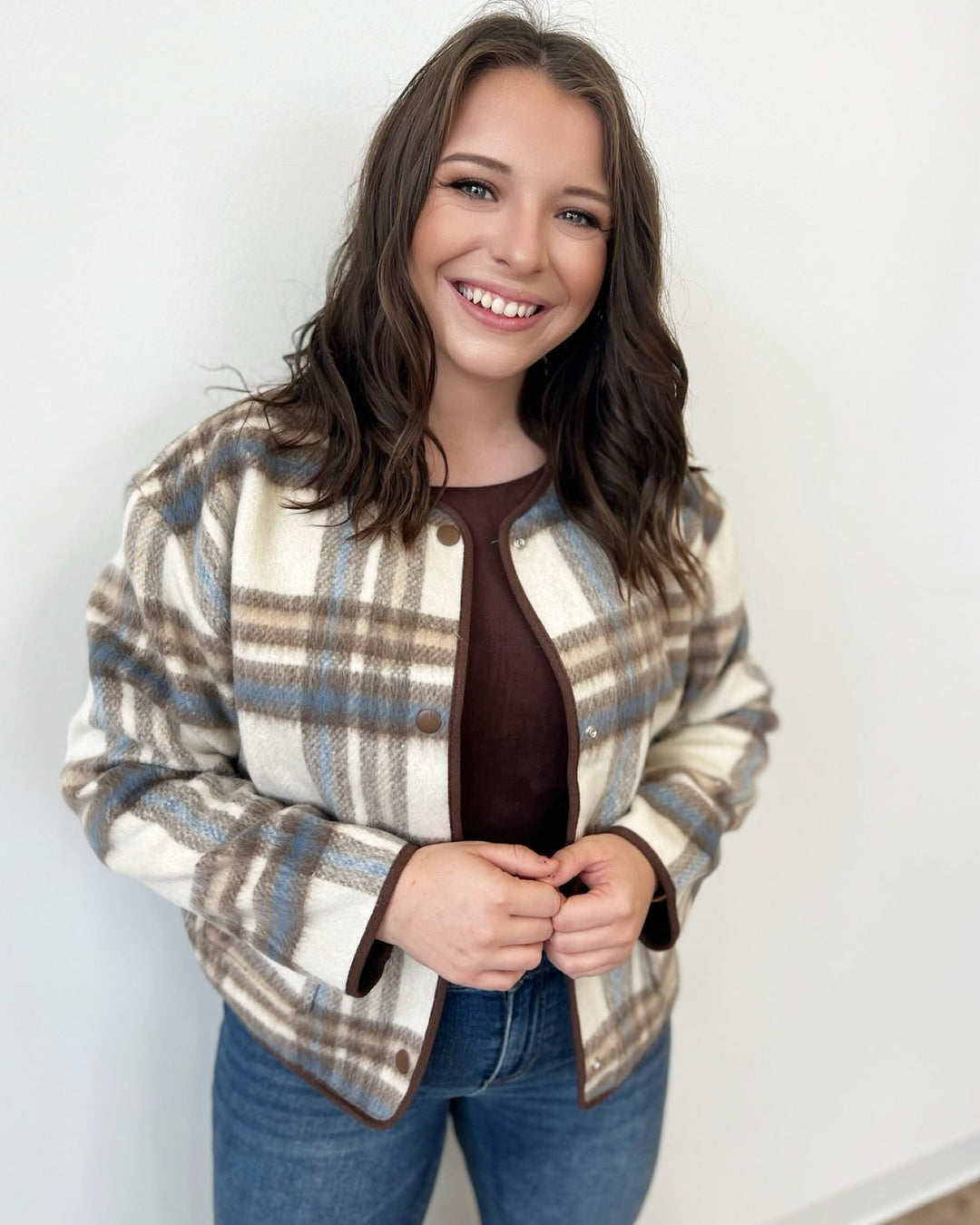 Mira Plaid Cropped CoatJacket
