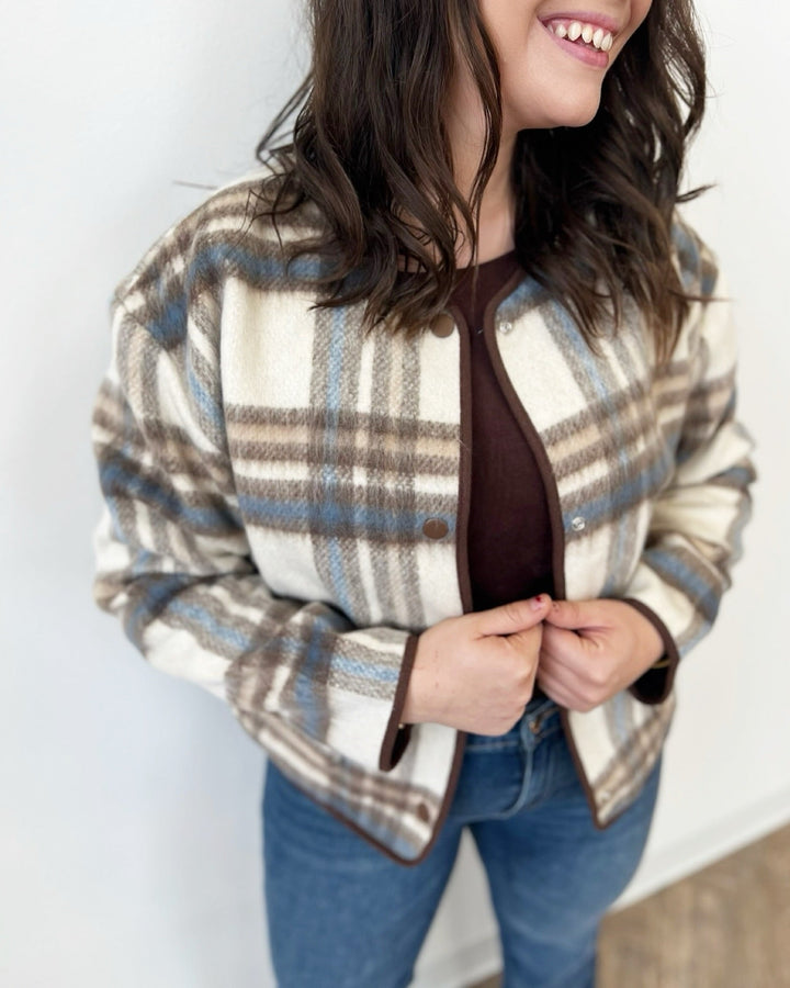 Mira Plaid Cropped CoatJacket