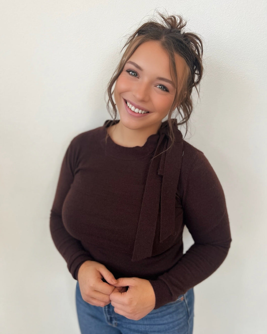 Monika Mock Neck Long Sleeve KnitSweater