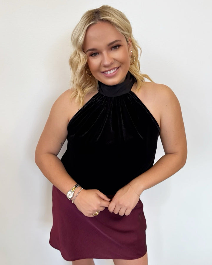 Monroe Sleeveless Velvet TopTop