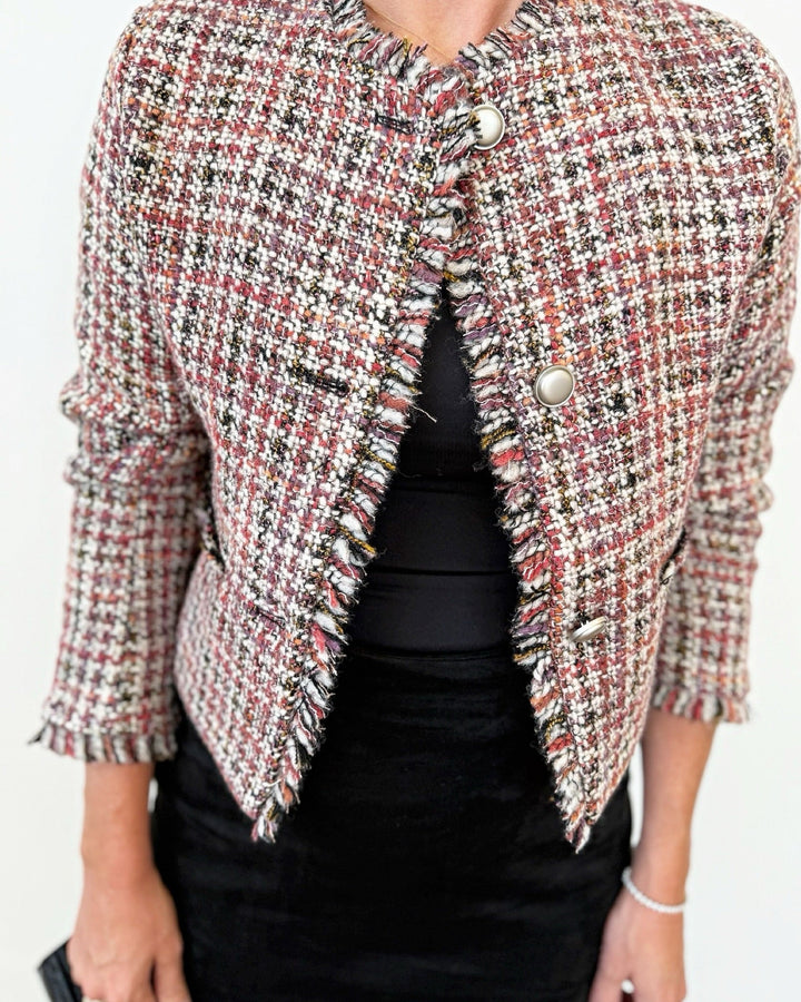 Nanette Tweed Blazer with Fray Detailsjacket