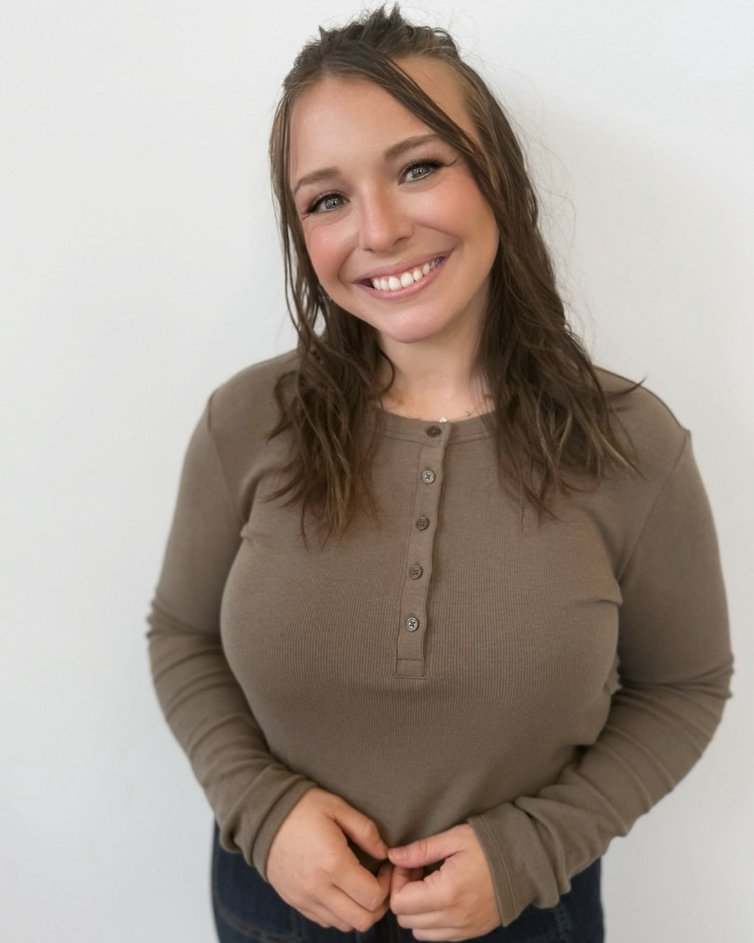 Nixie Long Sleeve Henley Tophenley top