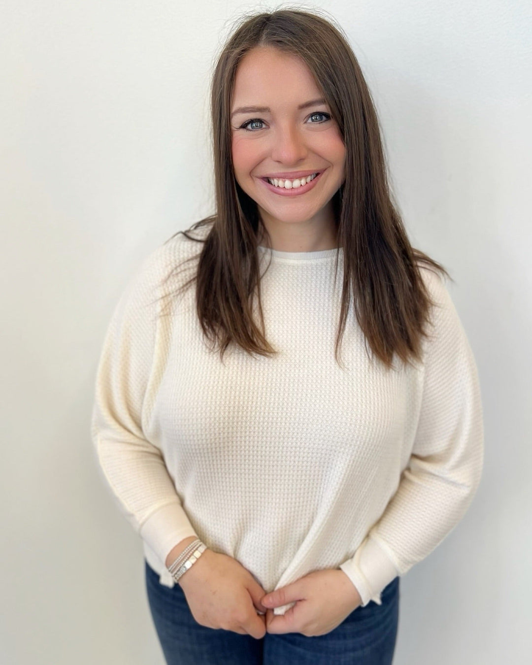 Noel Long Sleeve Waffle Knit TopTop