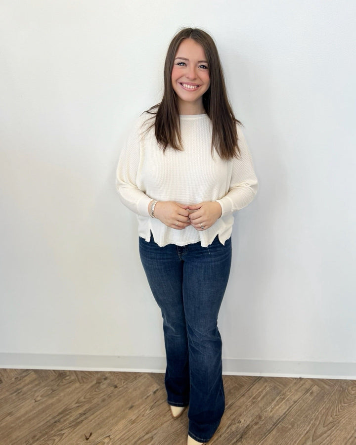 Noel Long Sleeve Waffle Knit TopTop