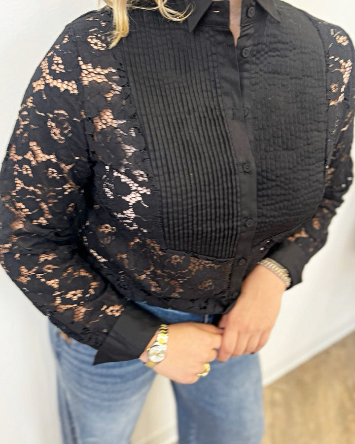 Noelle Lace Button Down Topbutton down shirt