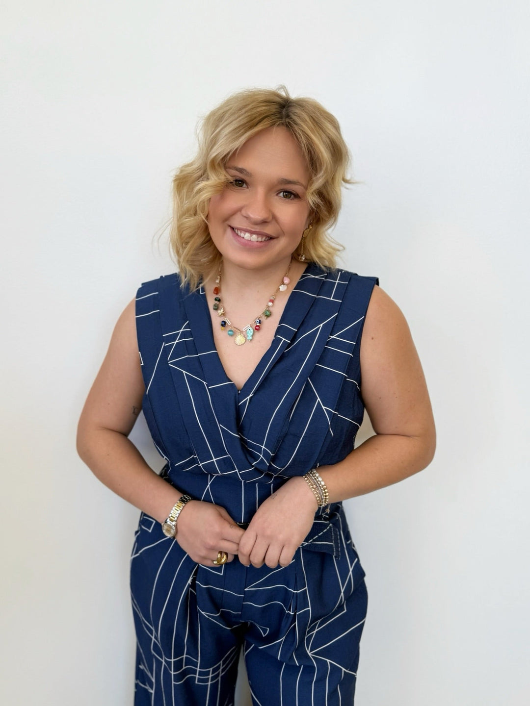 Nylah Crop Top with Raised Stitchingsleeveless top