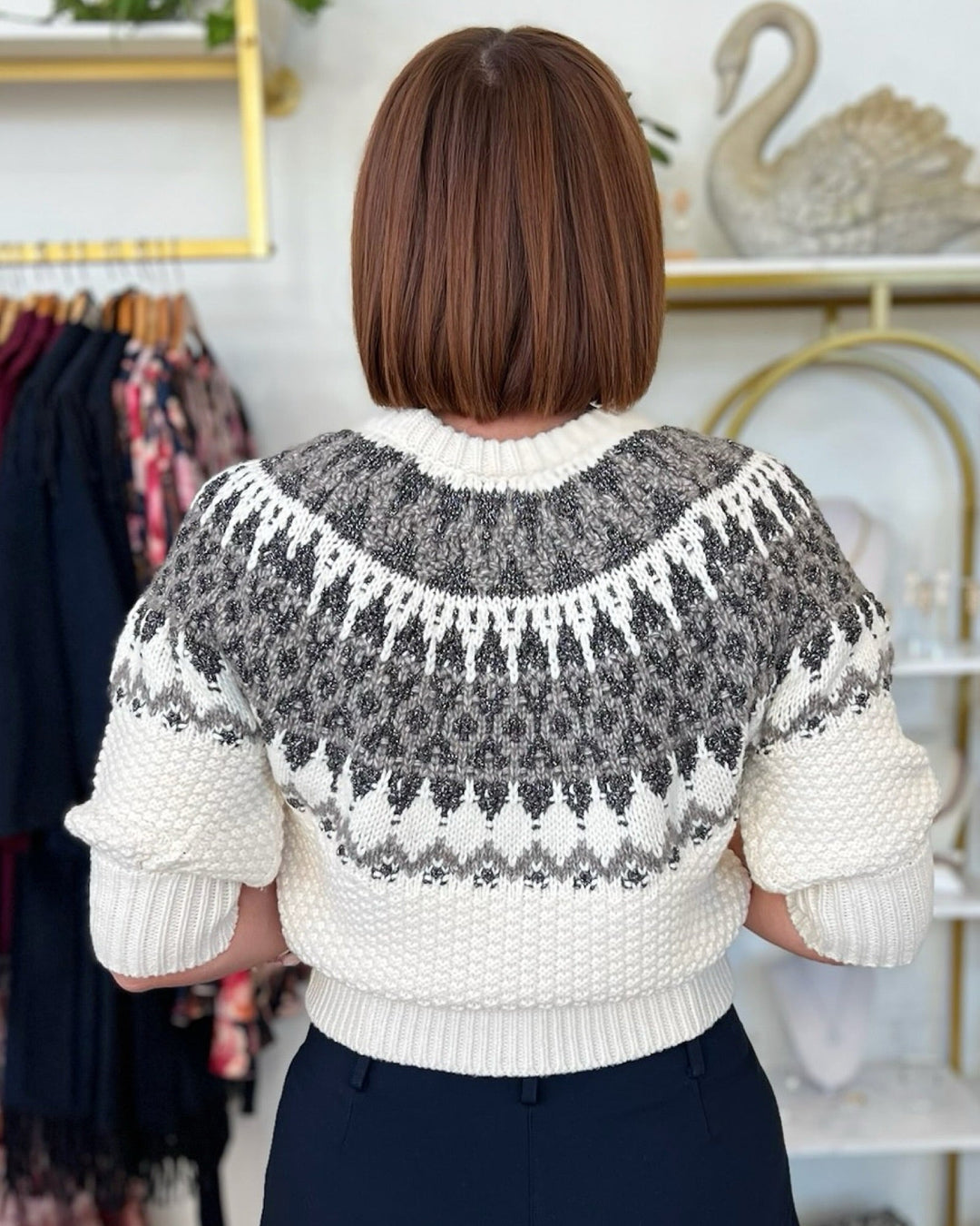 Nylah Short Sleeve Fair Isle Knit Topknits