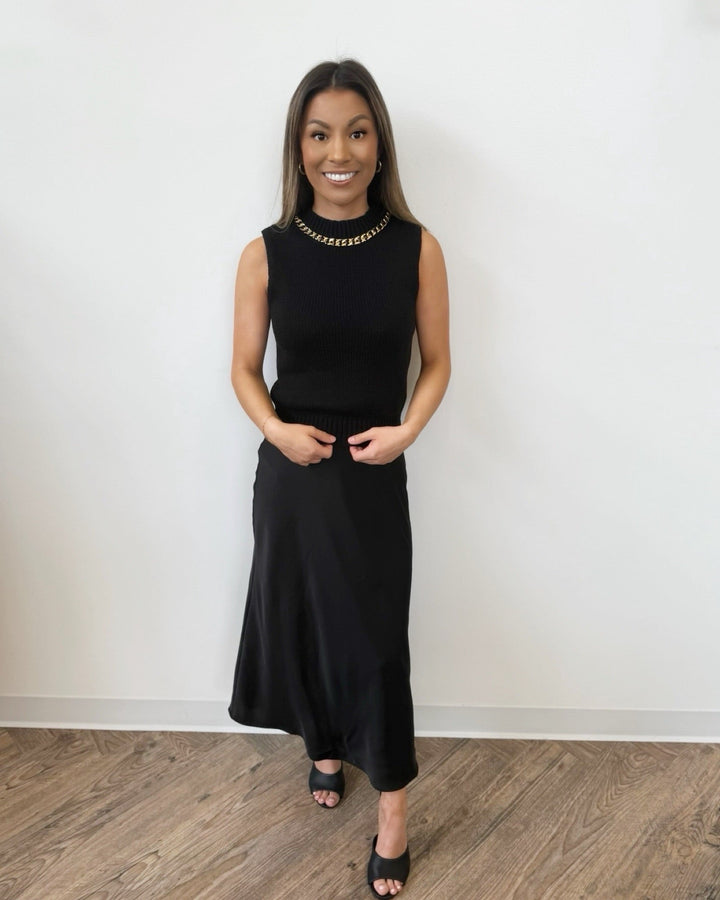 Olivia Satin Midi Slip SkirtMidi Skirt