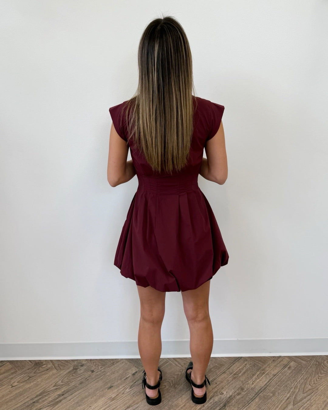 Olsen Collared Mini Dress with Bubble HemDress