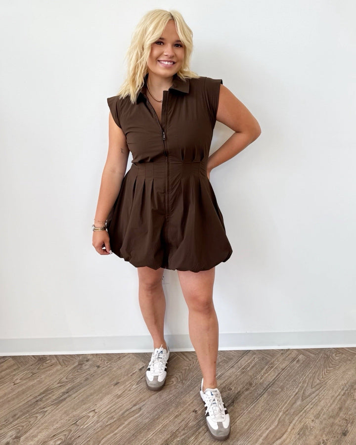 Olsen Collared Mini Dress with Bubble HemDress