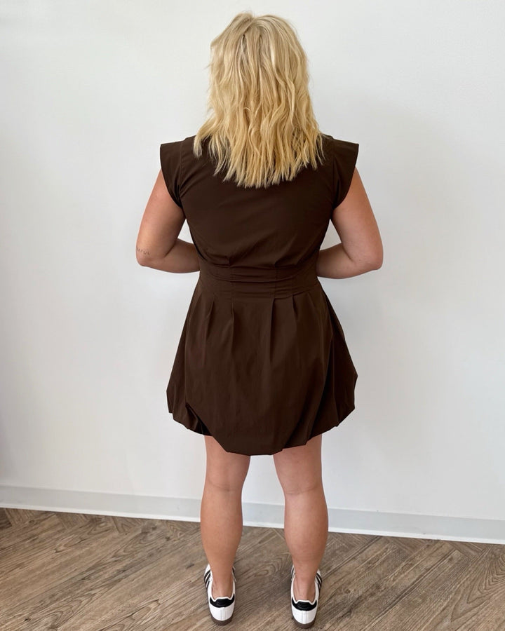 Olsen Collared Mini Dress with Bubble HemDress