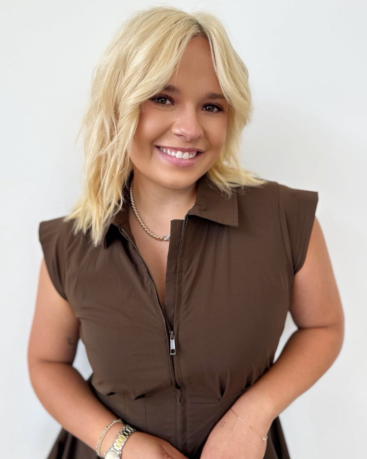 Olsen Collared Mini Dress with Bubble HemDress