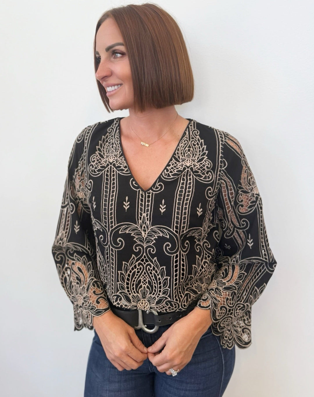 Pandora Lace Cut Out TopBlouse