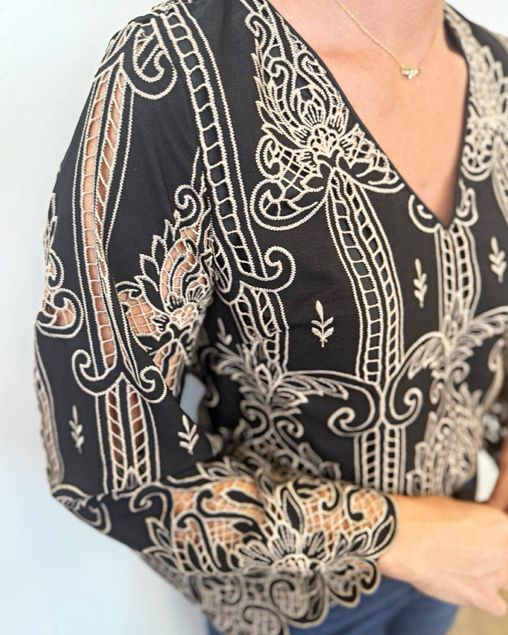 Pandora Lace Cut Out TopBlouse