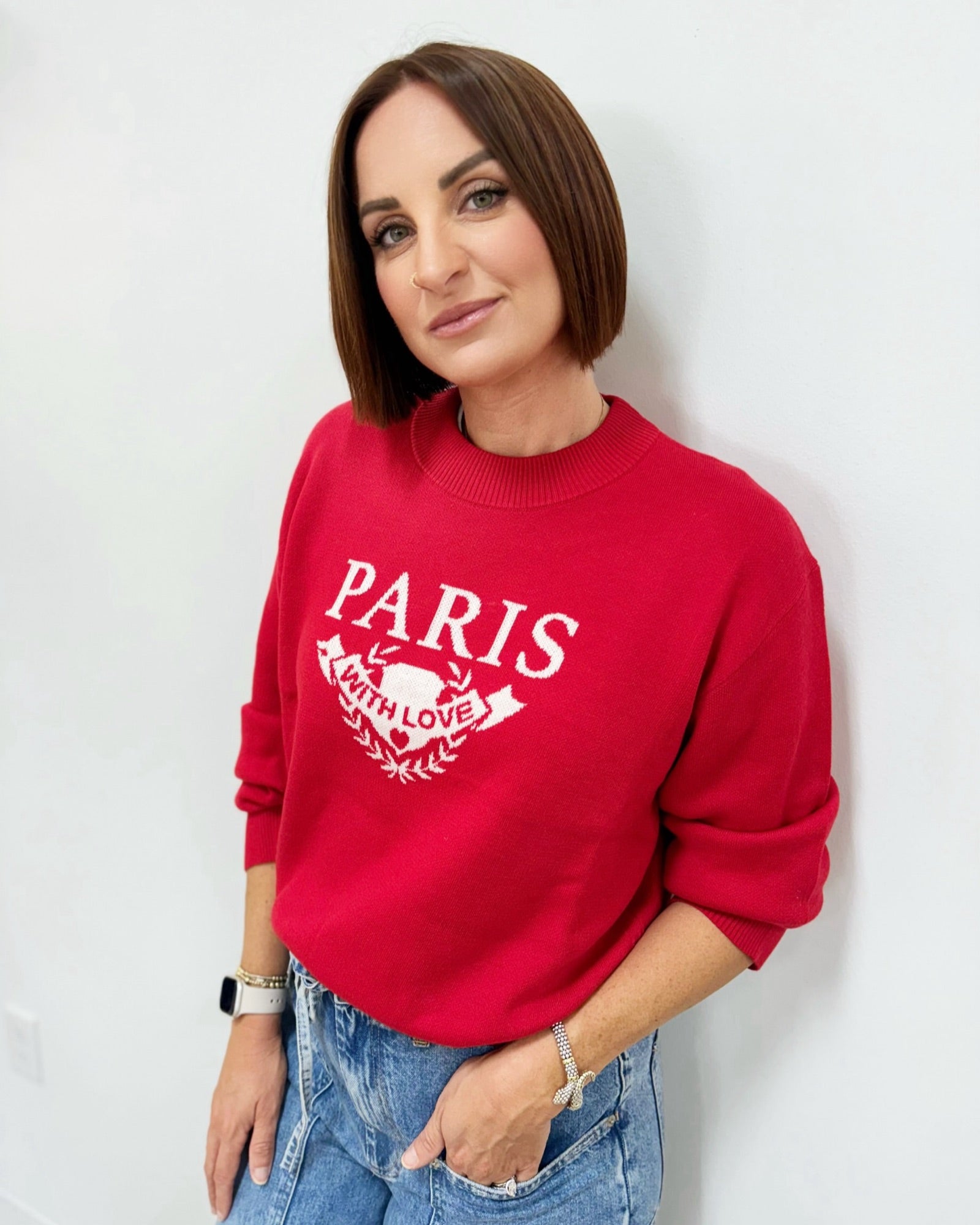 Paris Love Knit TopLong Sleeve Top