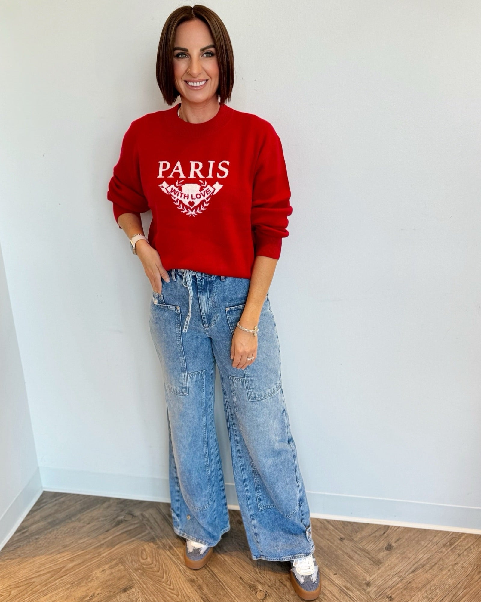 Paris Love Knit TopLong Sleeve Top