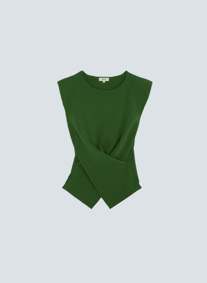 Passo Sleeveless Knit with Asymmetrical Detailsleeveless knit