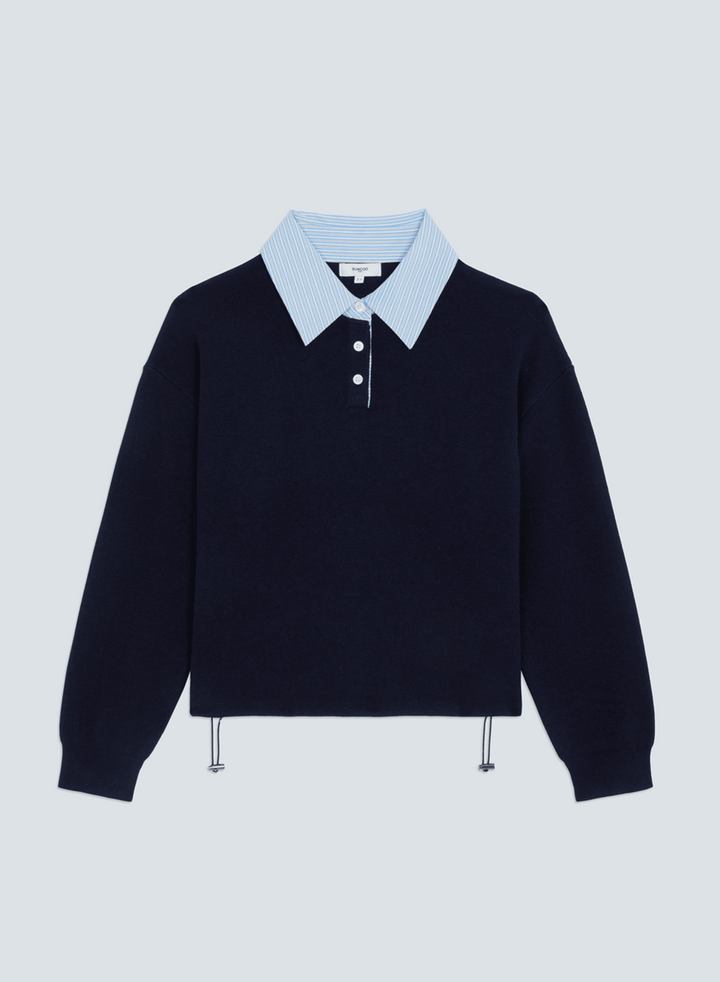 Paulin Long Sleeve Knit with Collared Necklinelong sleeve knit