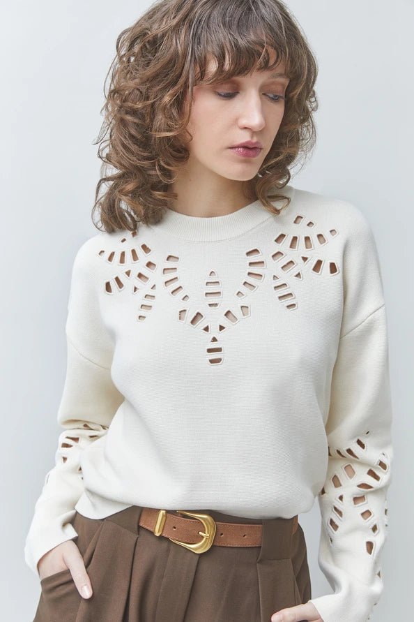 Perika Long Sleeve Open Knit Pulloverlong sleeve pullover
