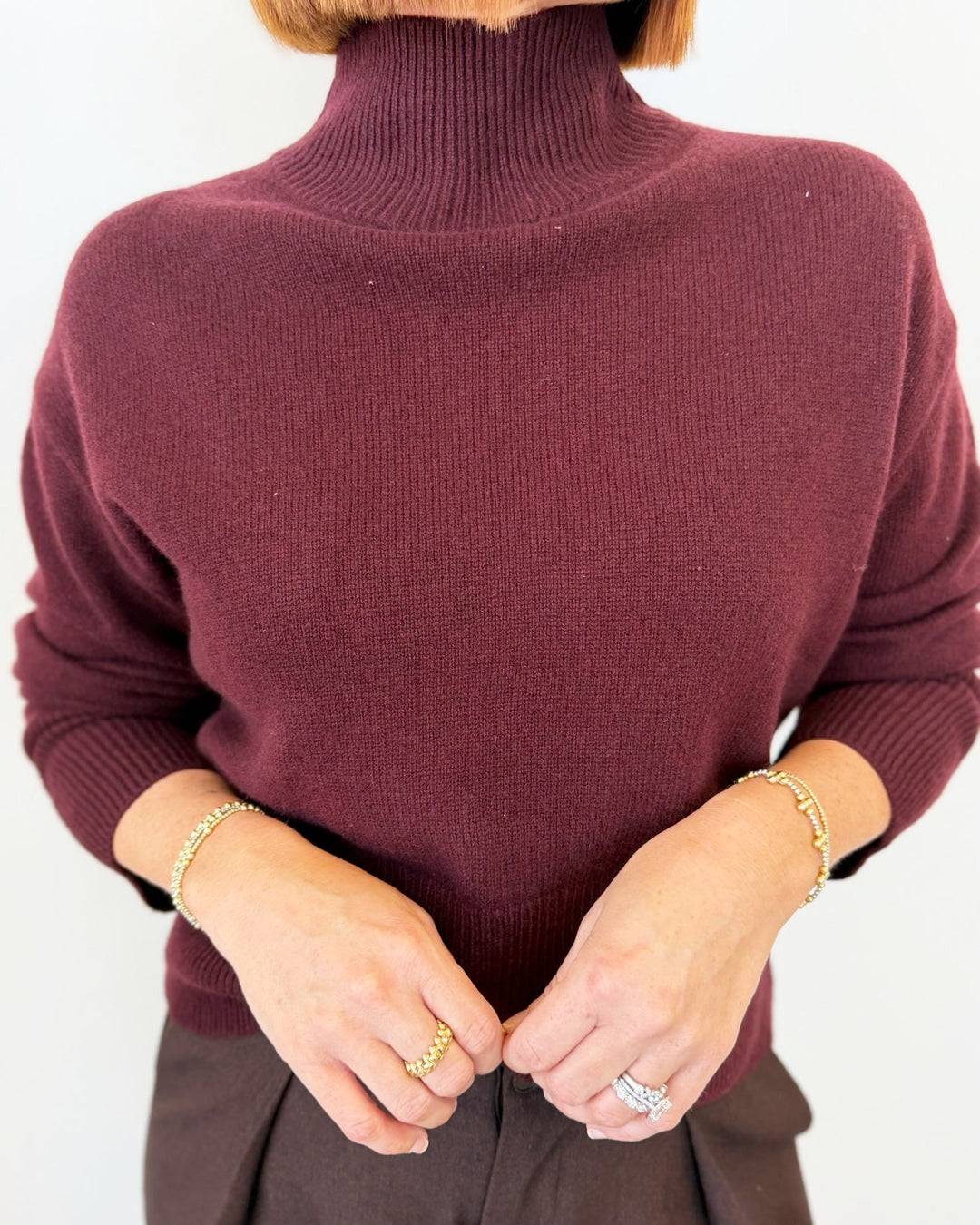 Pinto Mock Neck Pullover Knitlong sleeve knit