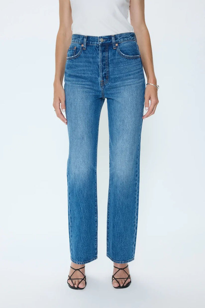 Pistola Cassie Super High Rise Straight Leg Jeanfull length denim