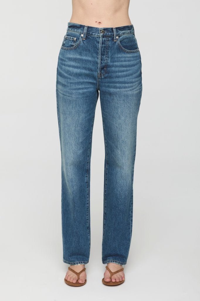 Pistola Cassie Super High Rise Straight Leg Jeanfull length denim