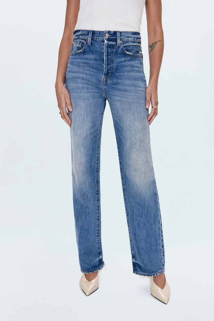 Pistola Cassie Super High Rise Straight Leg Jeanfull length denim