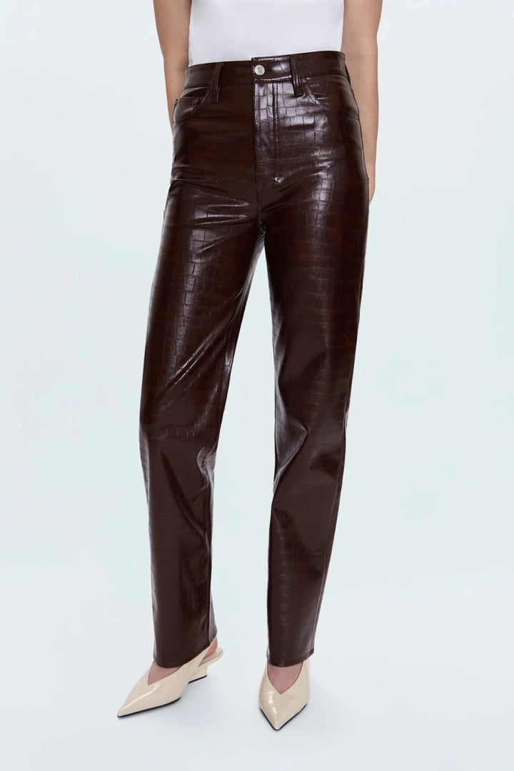Pistola Cassie Super High Rise Straight Pant in Tobacco Crocfull length denim
