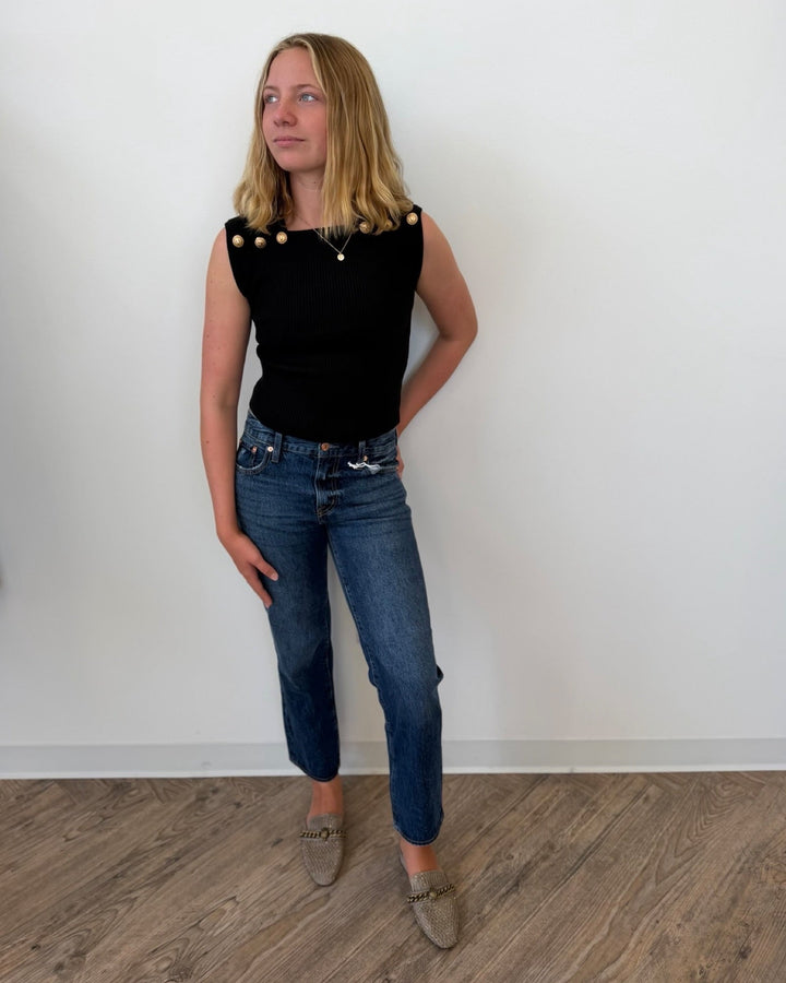 Pistola Issa Mid Rise Relaxed Straight Leg Denimdenim