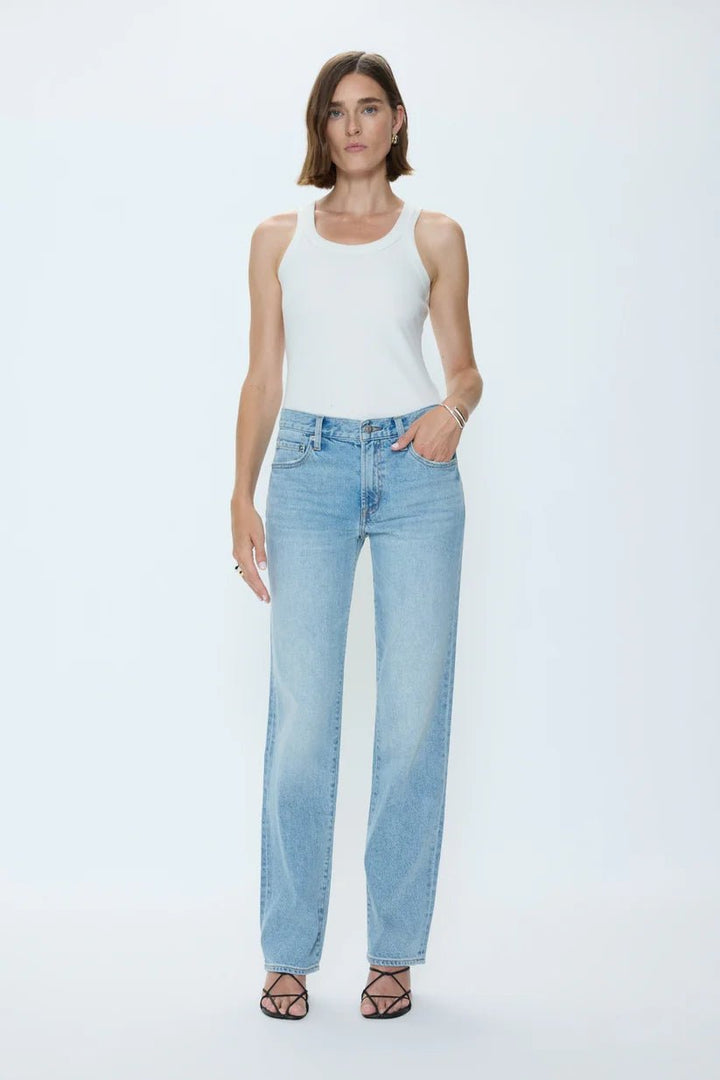 Pistola Issa Mid Rise Relaxed Straight Leg Denimdenim