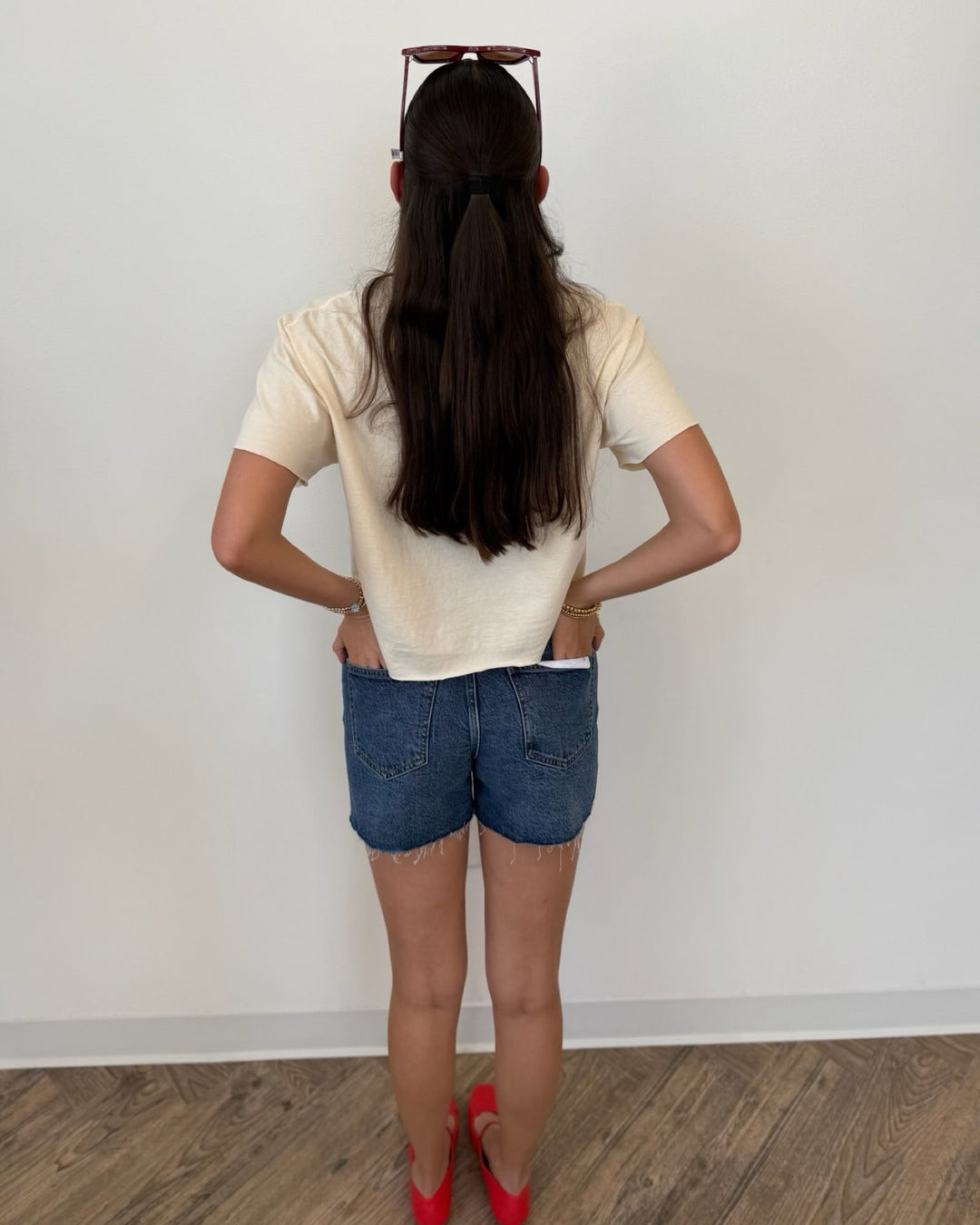 Pistola Kennedy Relaxed Mid Rise Cut Off Shortdenim short