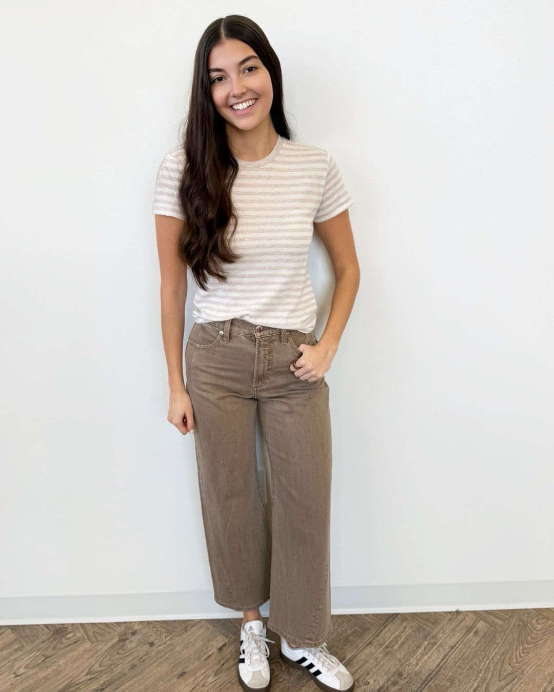 Pistola Kyra High Rise Bowed Wide Legcropped denim