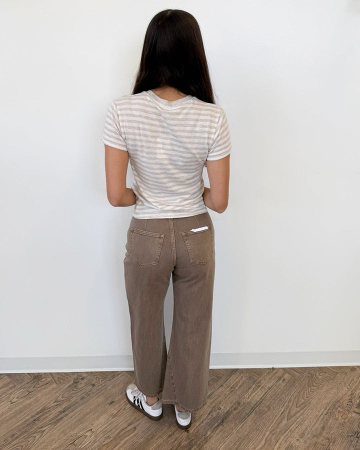 Pistola Kyra High Rise Bowed Wide Legcropped denim