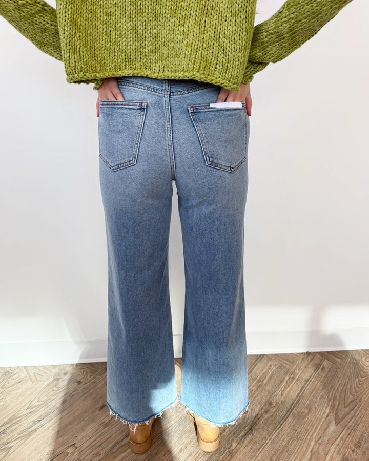 Pistola Lana Crop High Rise Ultra Wide JeanDenim