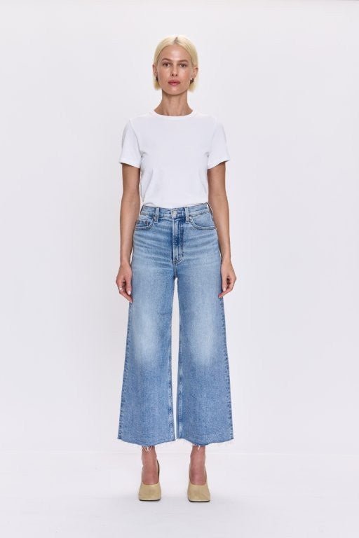 Pistola Lana Crop High Rise Ultra Wide JeanDenim