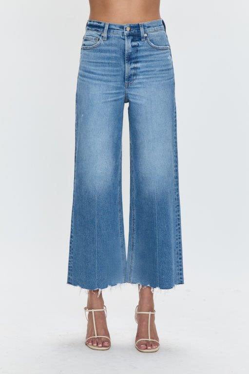 Pistola Lana Crop High Rise Ultra Wide Jeancropped denim