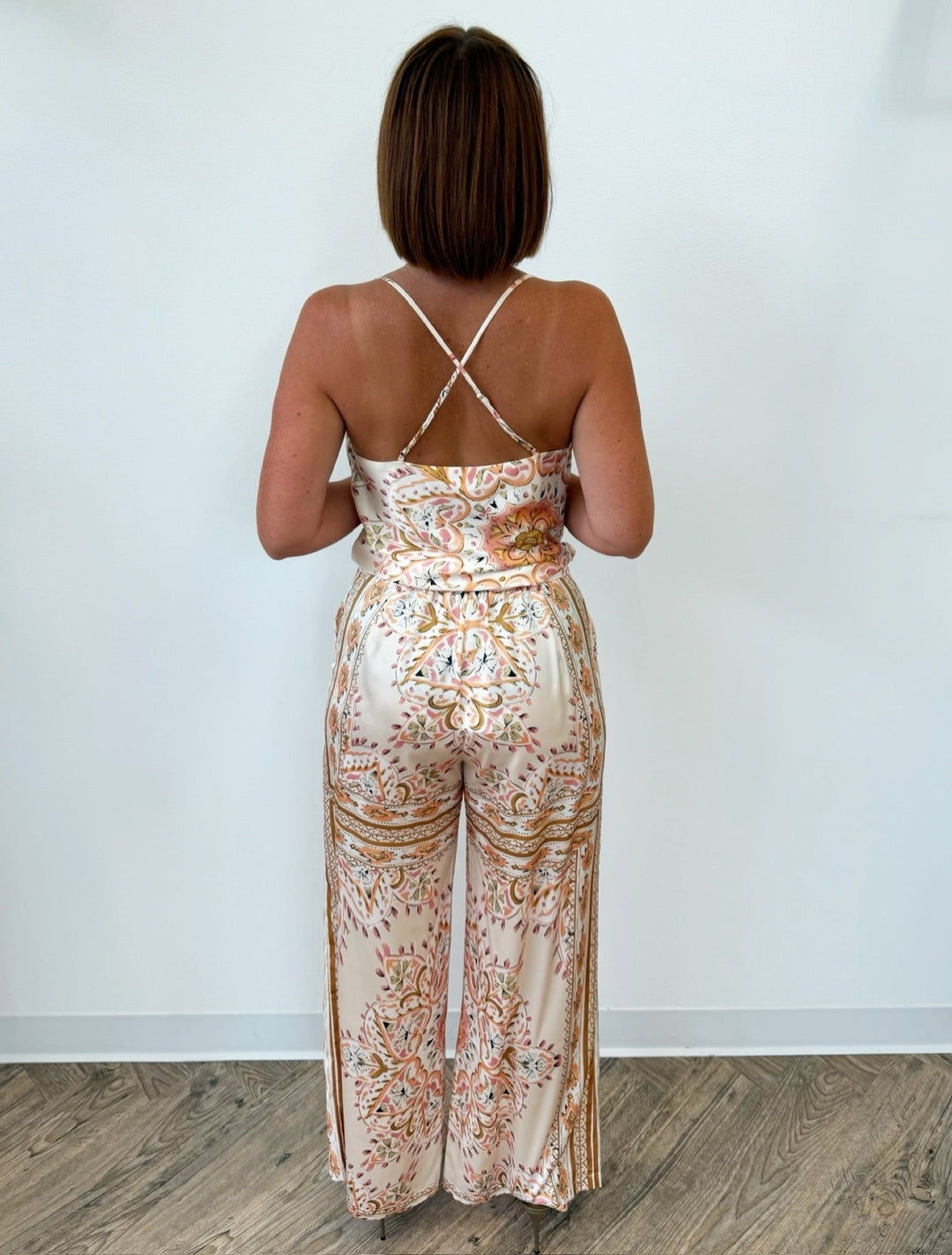 Presley Printed Pull on Wide Leg PantPant
