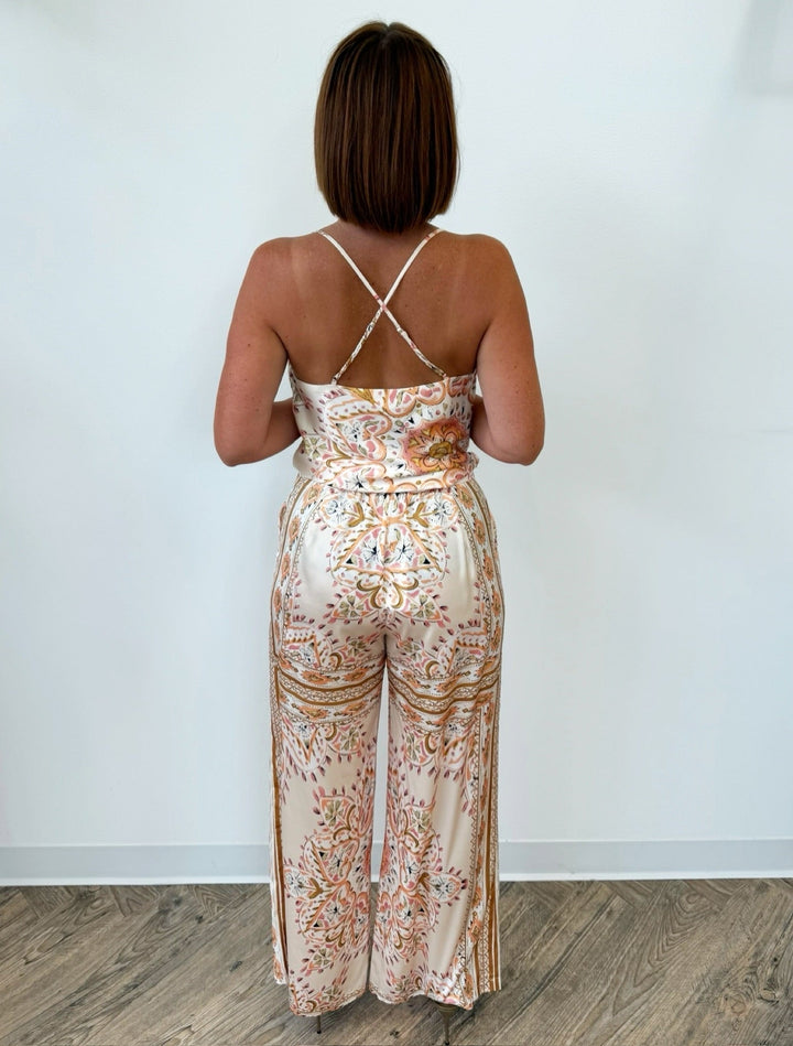 Presley Printed Pull on Wide Leg PantPant