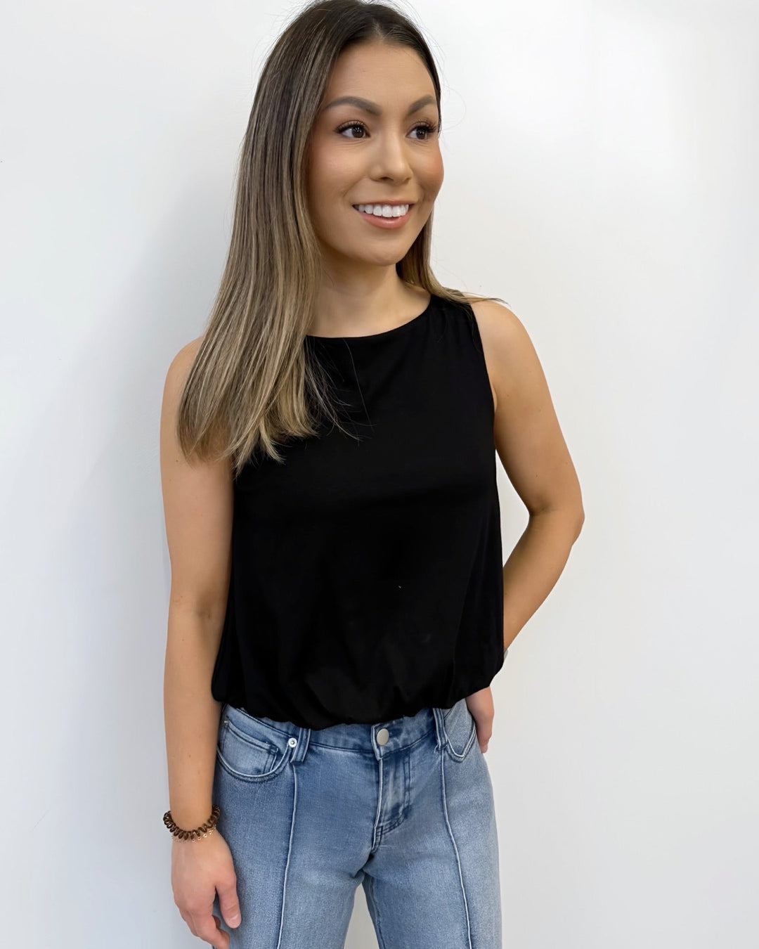 Ramona Sleeveless Bubble Hem TopTop