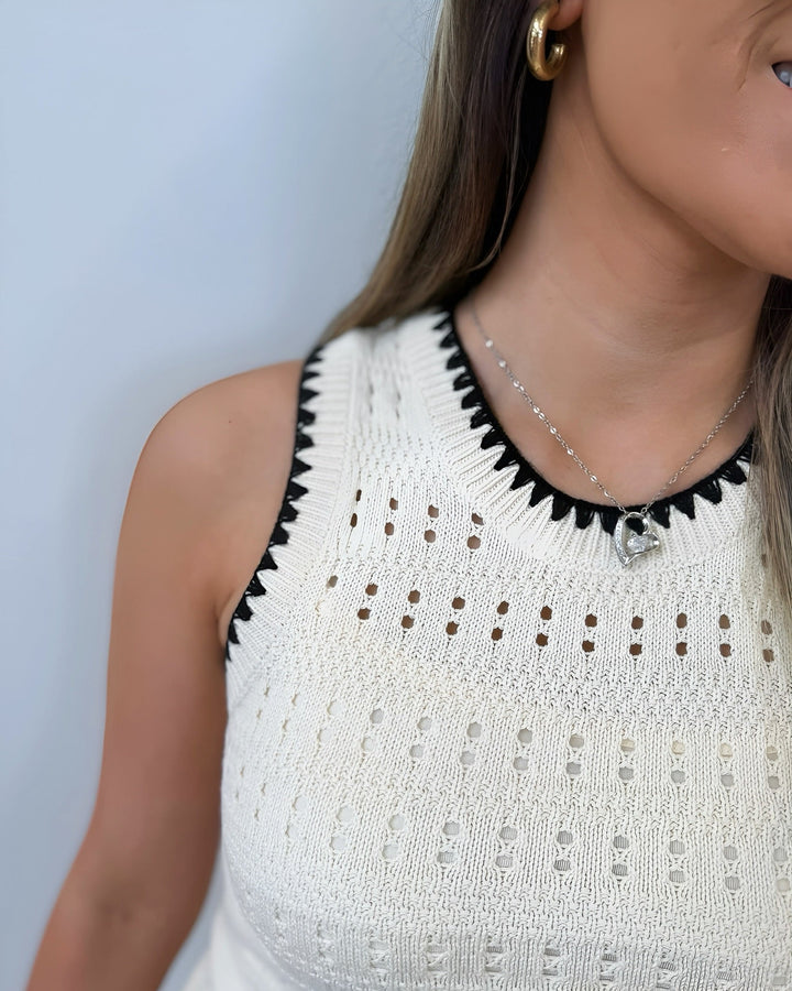 Rochelle Knit Mini Dress with Contrast StitchingMini Dress