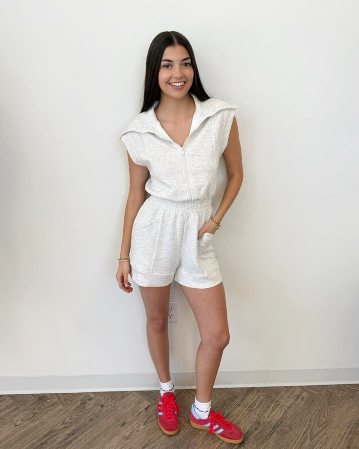 Roman Modal Scuba Sleeveless Romperromper