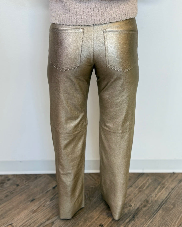 Roscoe Straight Leg Metallic Coated PantsPant