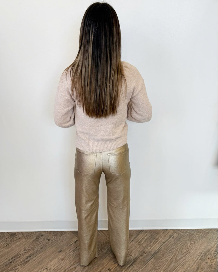 Roscoe Straight Leg Metallic Coated PantsPant