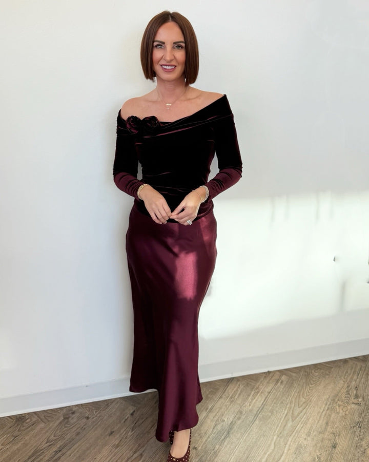 Rosetta Off the Shoulder Velvet TopTop