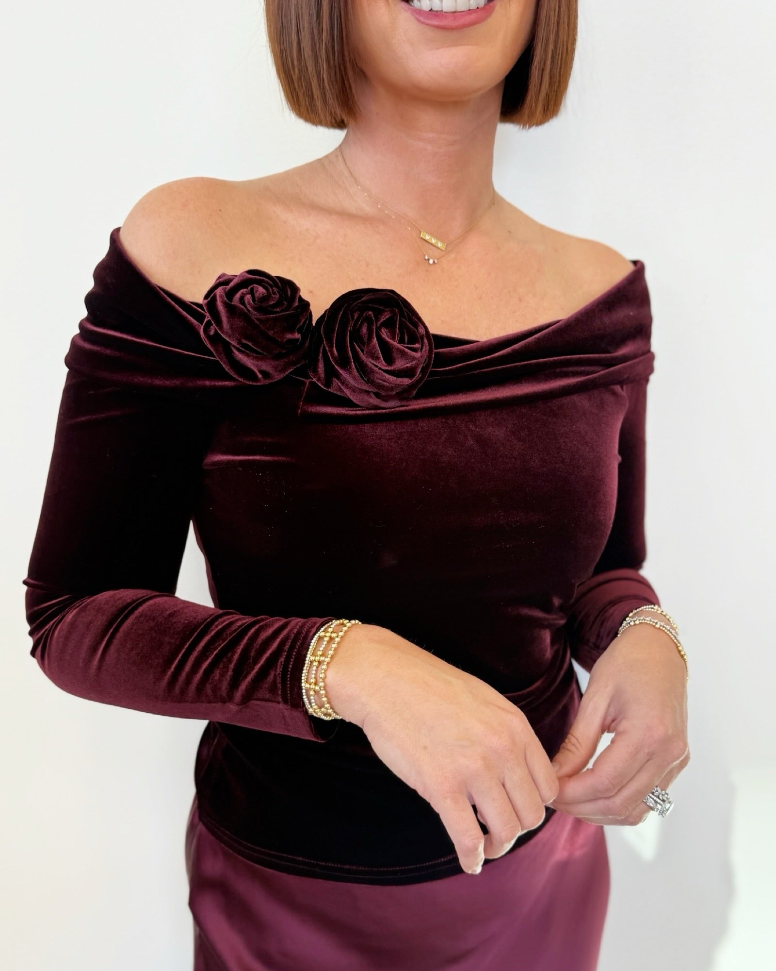 Delvy Off the Shoulder Velvet Top | FREE SHIPPING – The TLB Boutique