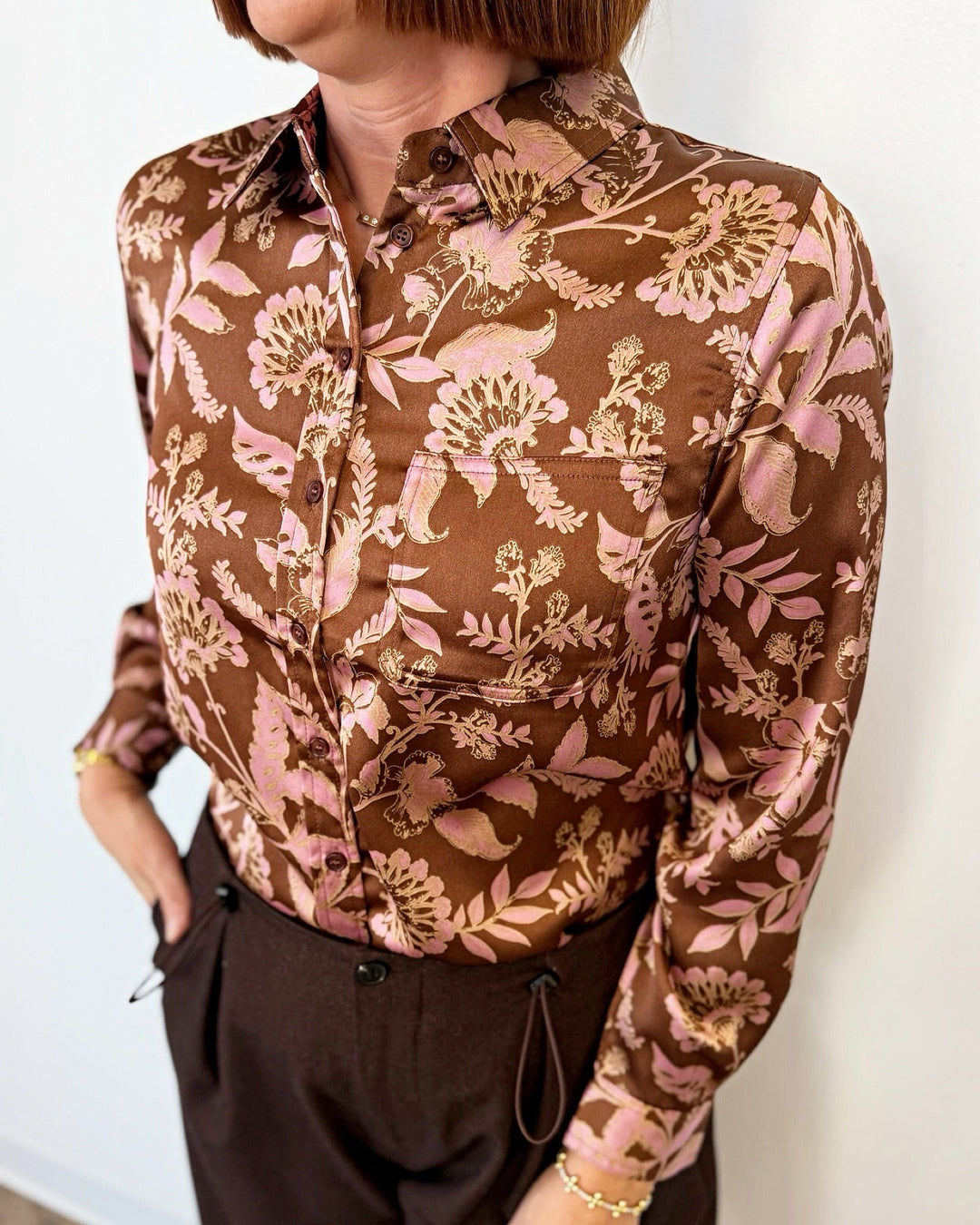 Sabrine Printed Blouselong sleeve top