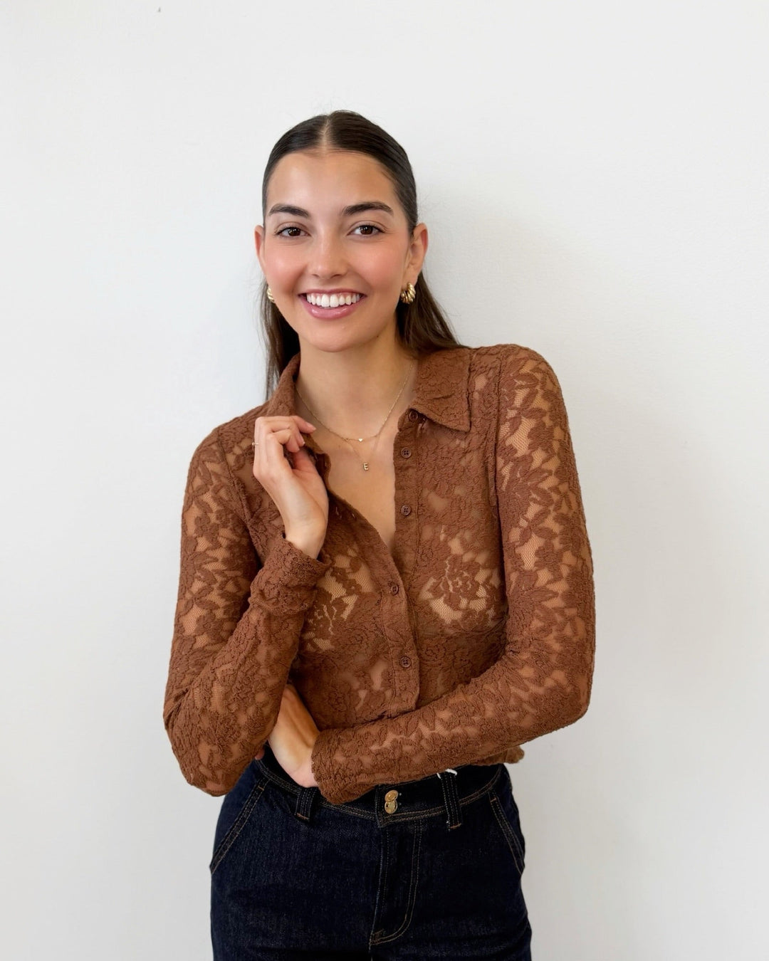 Sanctuary Dreamer Lace Shirtlong sleeve top