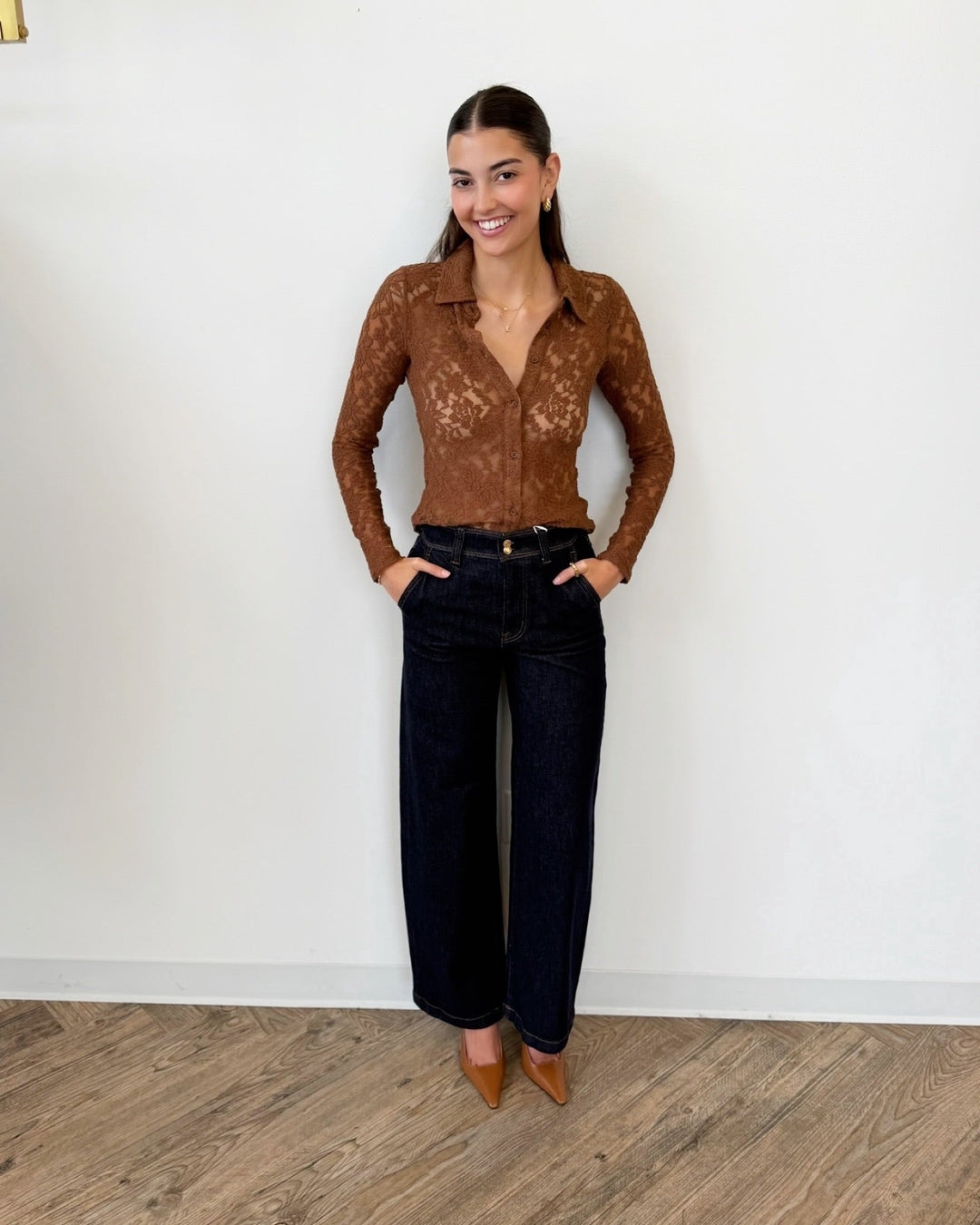 Sanctuary Dreamer Lace Shirtlong sleeve top