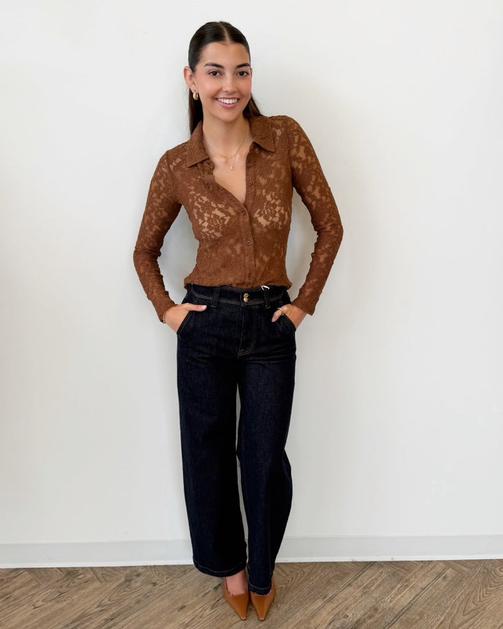 Sanctuary Dreamer Lace Shirtlong sleeve top