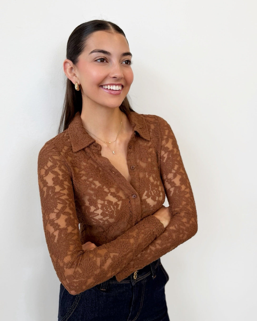Sanctuary Dreamer Lace Shirtlong sleeve top